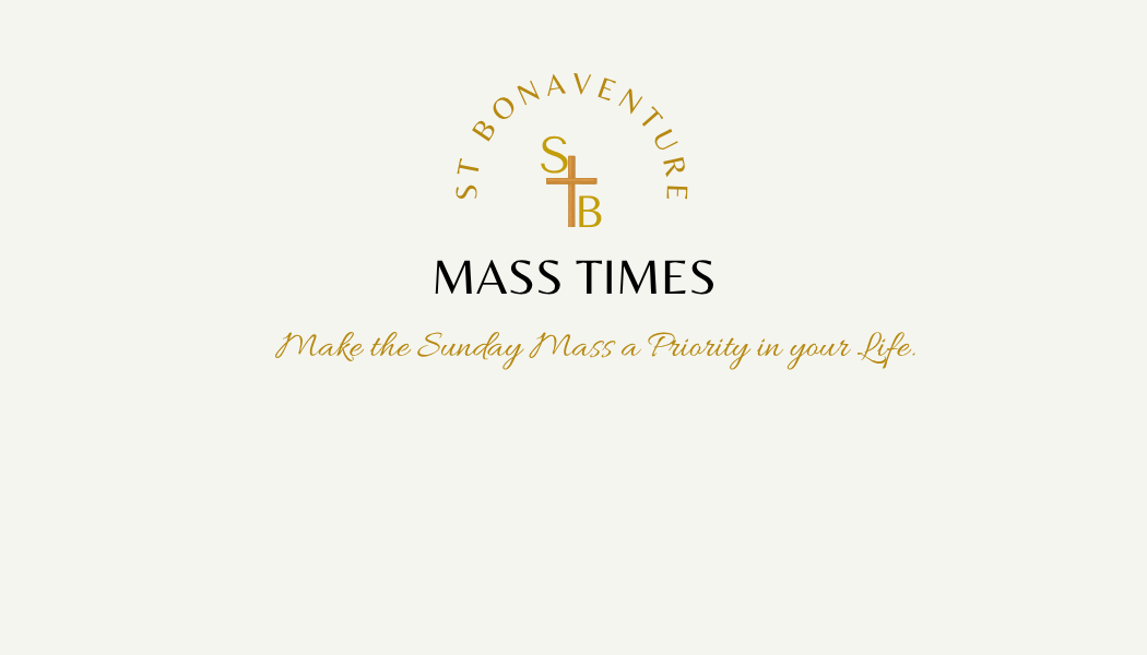 St. Bonaventure Parish — Mass Times banner